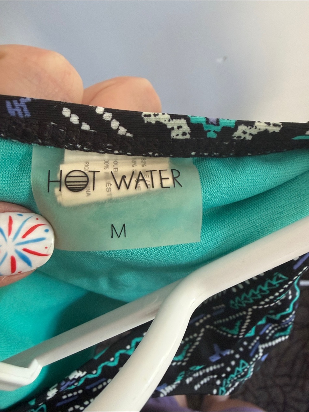 Hot Water - Teal, Purple, White and Black Aztec Print Bikini Bottoms - Picture 2 of 6